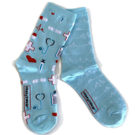 Happy2Wear Zorgsokken - Arts & Onderzoek mismatched  lichtblauw