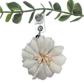 Flower Textiel - Jojo - trekkoord voor badge of sleutel Creme