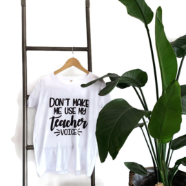 T-shirt Wit - meester - juf - docent Teachervoice