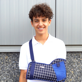 Armsling Blauw-wit geruit