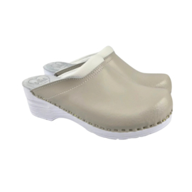 Medische Klompen - Beige & wit - Dina Original