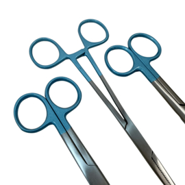 Scharenset Metallic handvatten - LICHTBLAUW (kocher - verpleegkundige schaar & verbandschaar)