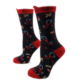 Happy2Wear Zorgsokken Heartbeat Donkergrijs