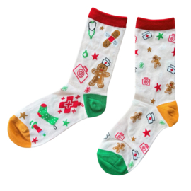 Happy2Wear missmatched Kerstsokken - Zorgprofessional