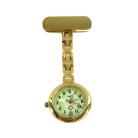 Schakel horloge - zorg - Glow in the dark - Goud