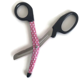 Utility schaar coated Roze met witte stippen