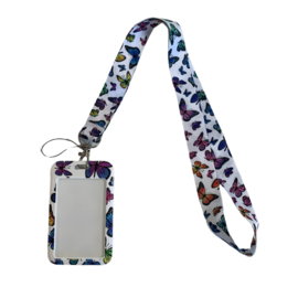 Keycord & pas houder verticaal - Vlinder