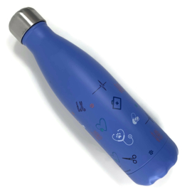 Dubbelwandige fles - DIERZORG symbolen - Lavendel