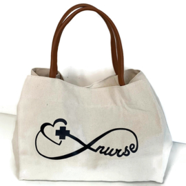Canvas Schoudertas Forever Nurse  - Naturel