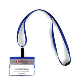 Billy Pashouder / badgeholder + Lanyard - Blauw