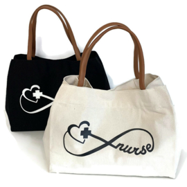 Canvas Schoudertas Forever Nurse  - Naturel