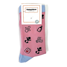 Happy2Wear Sokken Kraamzorg & Verloskunde Roze