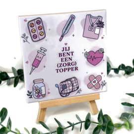 Tegeltje Zorgtopper - Tegeltjestaal (10,5 x10,5 cm)