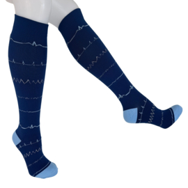Compressie kousen - Blauwtinten hartslag