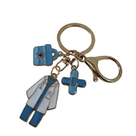 Sleutelhanger met haakje - Scrubs in style - blauw