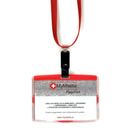 Billy Pashouder / badgeholder + Lanyard - Rood