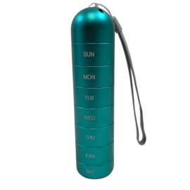 Waterdicht - 7-dagen Pillendoos - metaal schroefdraad robuust AQUA