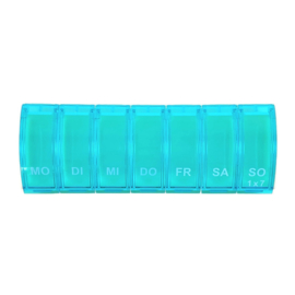 Pillenbox 7 dagen recht colori Aqua/Blauw