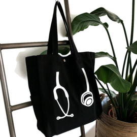 Trendy Canvas Bag - Stethoscoop ZWART