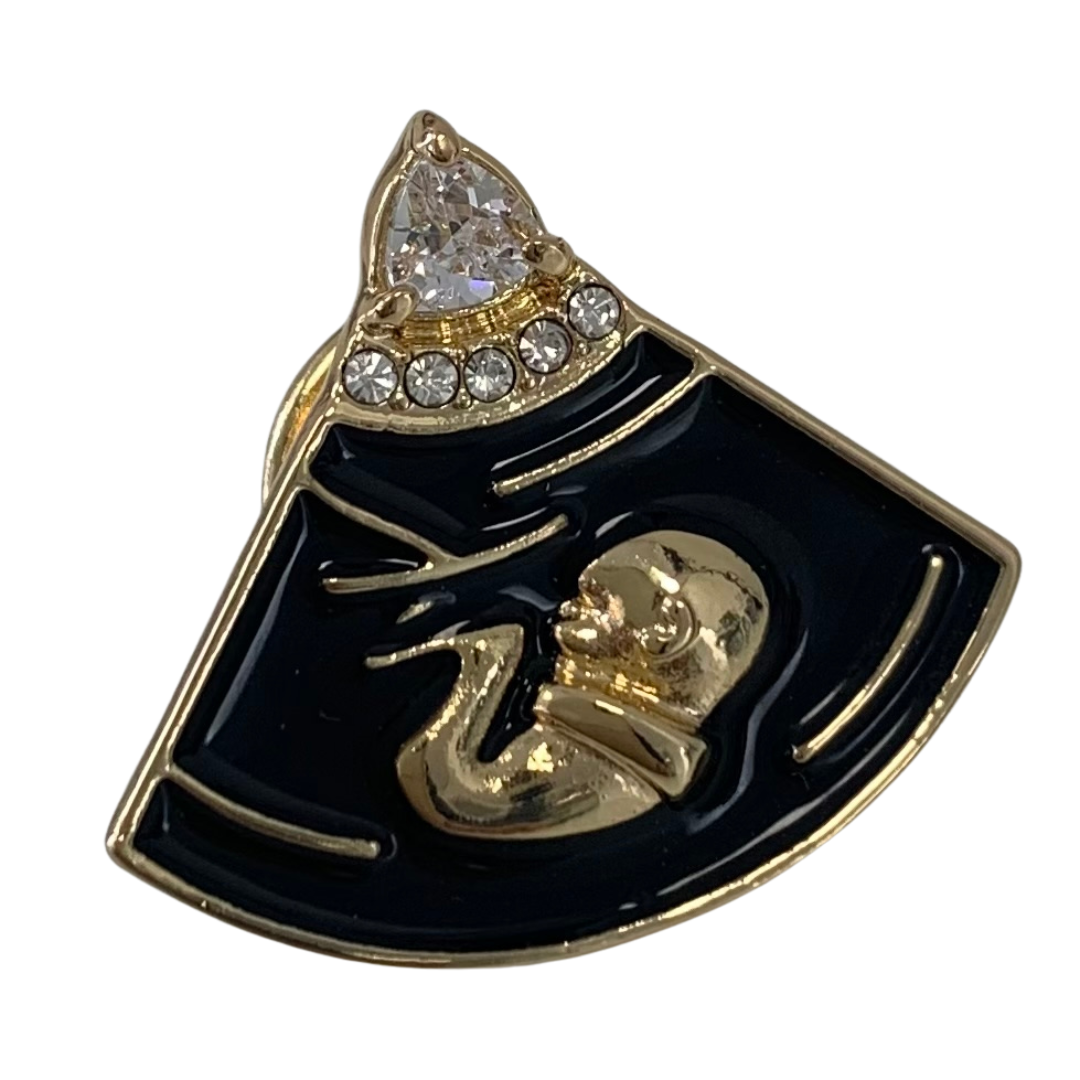 Kraamzorg / verloskunde Broche Foetus uterus GOUD
