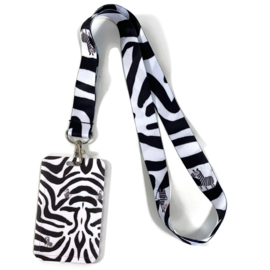 Keycord & pas houder verticaal - Zebra