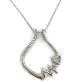 Collier & Ring-houder | Heartbeat - 925 Zilver
