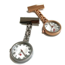 Verpleegkundige horloge -  pearl & rope - Rosé