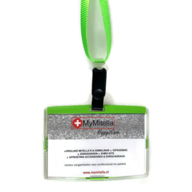 Billy Pashouder / badgeholder + Lanyard - Groen