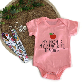 Baby rompertje - My favorite teacher - roze