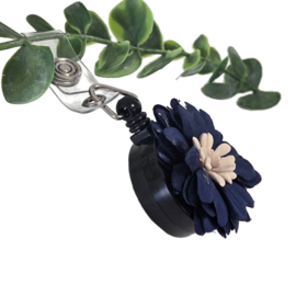Flower Textiel - Jojo - trekkoord voor badge of sleutel Marine