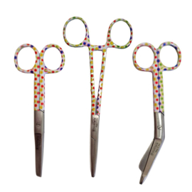 Scharenset Happy Dots (kocher -verpleegkundige schaar & verbandschaar)