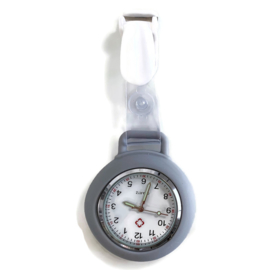 Horloge met PU clip - Grijs