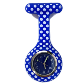 Siliconen Verpleegkundige horloge - Dots / stippen - Blauw