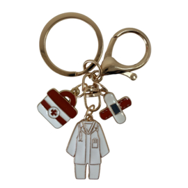 Sleutelhanger met haakje - Scrubs in style - rood