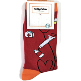 Happy2Wear Zorgsokken Happy Stethoscoop Red