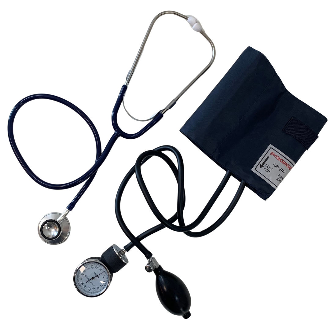 Set bloeddrukmeter & stethoscoop Donkerblauw