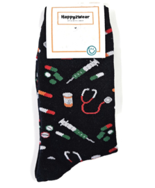Happy2Wear sokken pillen-stethoscoop-injectiespuit
