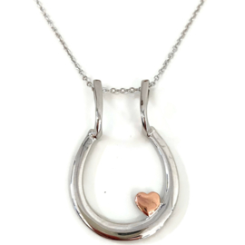 Collier & Ring-houder | Rosé hartje - 925 Zilver