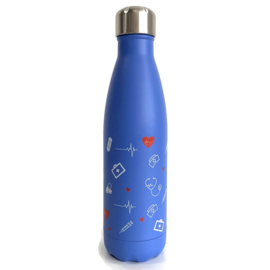 Dubbelwandige fles - ZORG symbolen - Lavendel