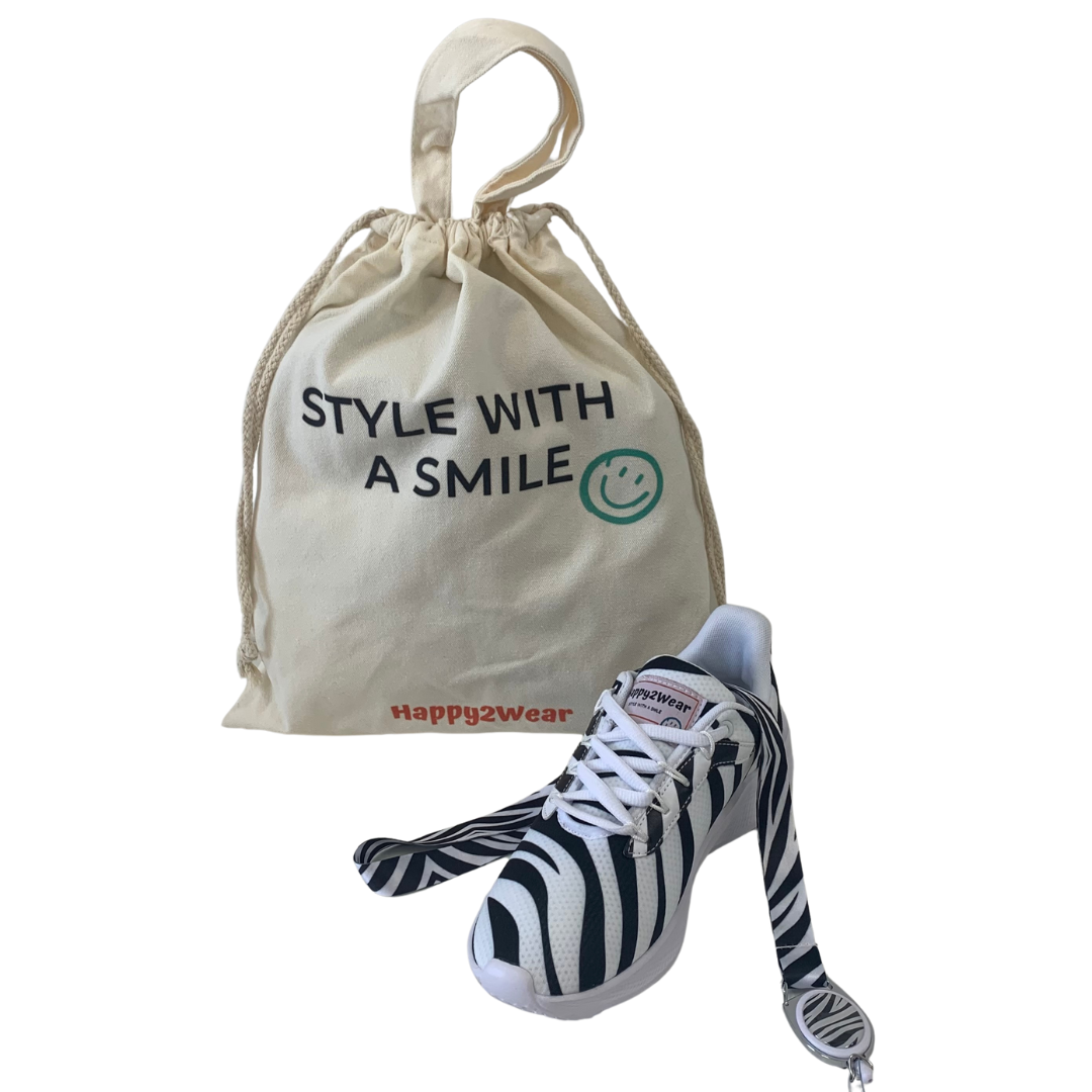 Happy2Wear Zorg Sneakers | Zebra zwart wit