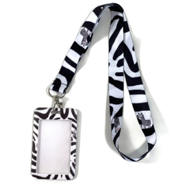 Keycord & pas houder verticaal - Zebra