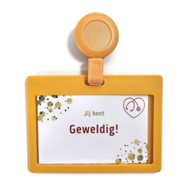 Badge + zipper  Oranje/Oker