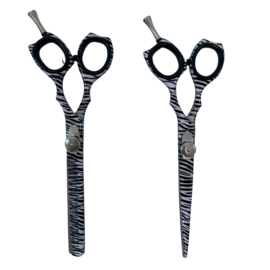 Scharenset kapper - Kappersschaar + Coupeschaar - Zebra