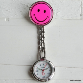 Verpleegstershorloge Metal Smile Pink