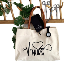 Canvas Schoudertas VERPLEEGKUNDIGE - shopper Naturel