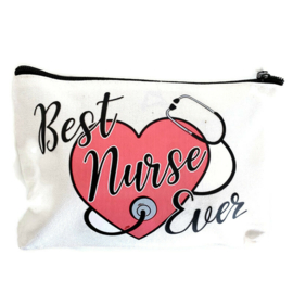 Canvas Tasje met hart - Best Nurse ever