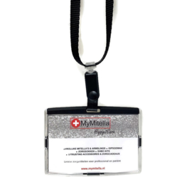 Billy Pashouder / badgeholder + Lanyard - Zwart