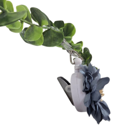 Flower Textiel - Jojo - trekkoord voor badge of sleutel Stone-Bleu