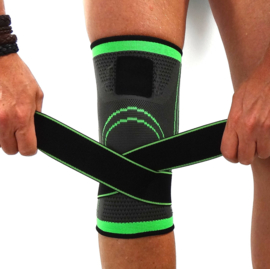 Elastische kniebandage sportbrace Groen/grijs