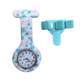 Siliconen verpleeghorloge wit + pennenclip Dreamy